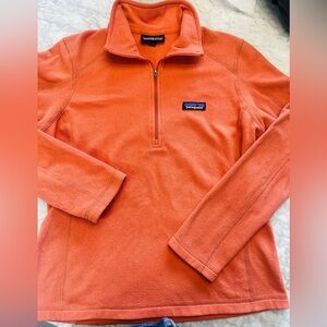 Patagonia Orange Quarter Zip-Up Light Fleece